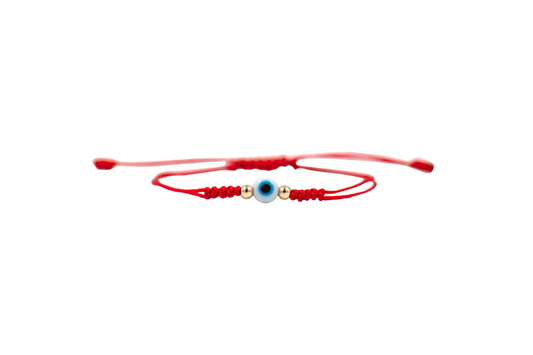 Pulsera Roja de Protección con Ojo Turco y Oro para Niña / Niño