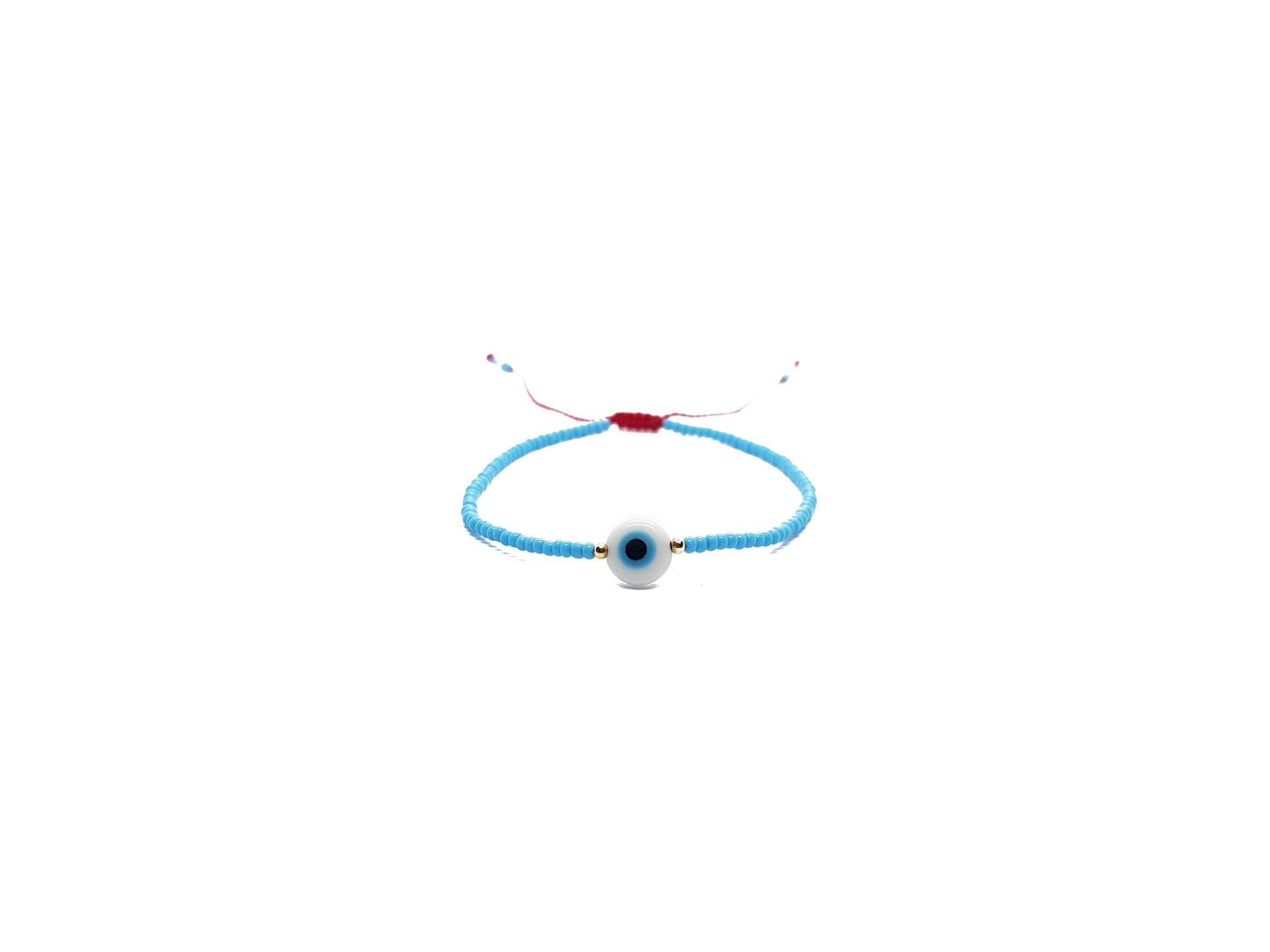 Pulsera Azul De Protección Con Ojo Turco Blanco