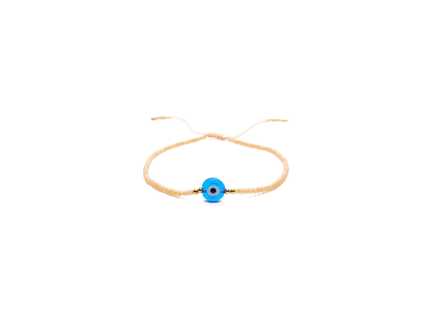 Pulsera Salmón De Protección Con Ojo Turco Azul Cielo