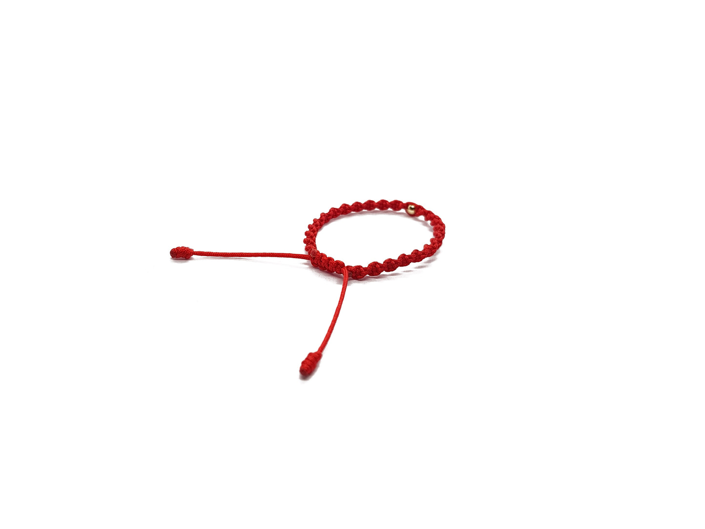 Pulsera Roja Tejida De Protección Con Esfera De Oro Para Recién Nacido