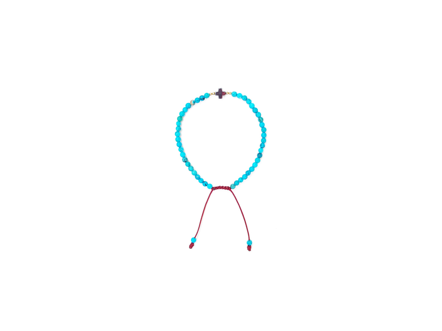 Pulsera De Turquesa Con Cruz De Hematita