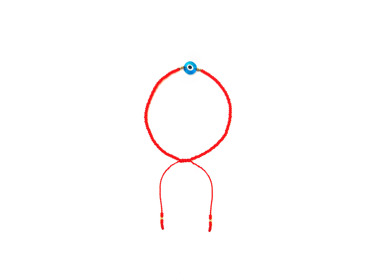 Pulsera Roja De Protección Con Ojo Turco Azul Cielo