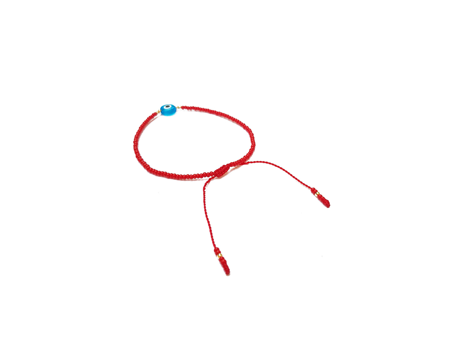 Pulsera Roja De Protección Con Ojo Turco Azul Cielo