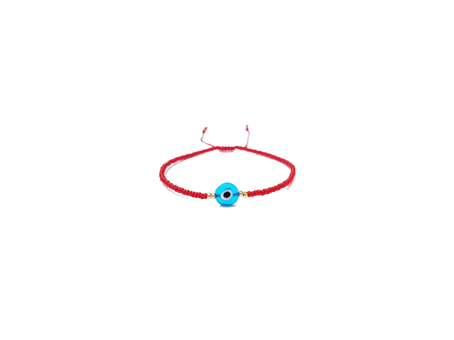 Pulsera Roja De Protección Con Ojo Turco Azul Cielo