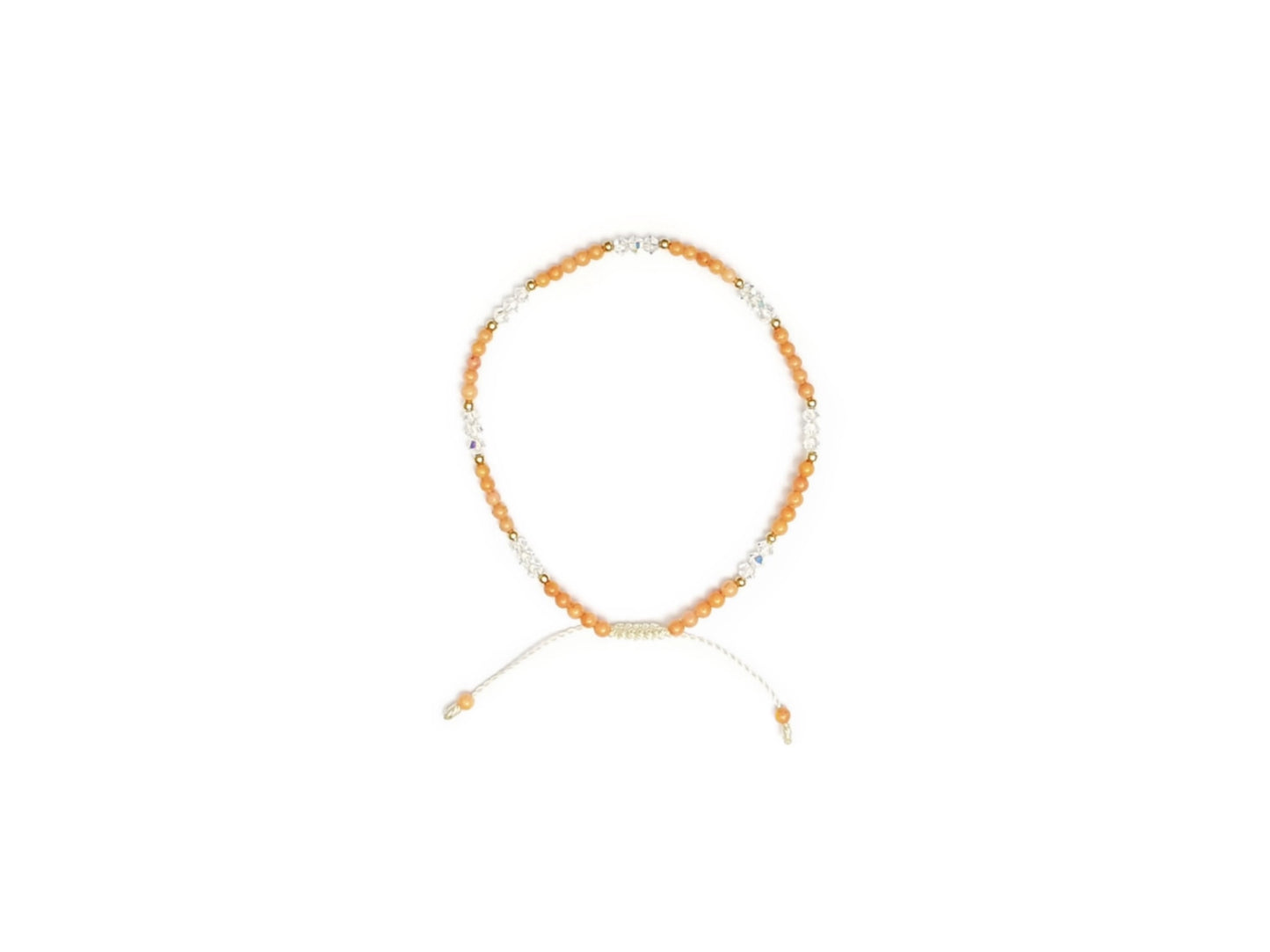 Pulsera De Coral Con Cristal Austriaco Y Oro