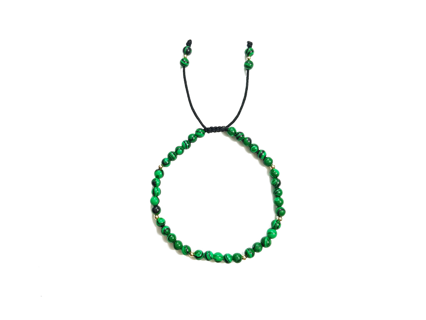 Pulsera De Malaquita Con Oro