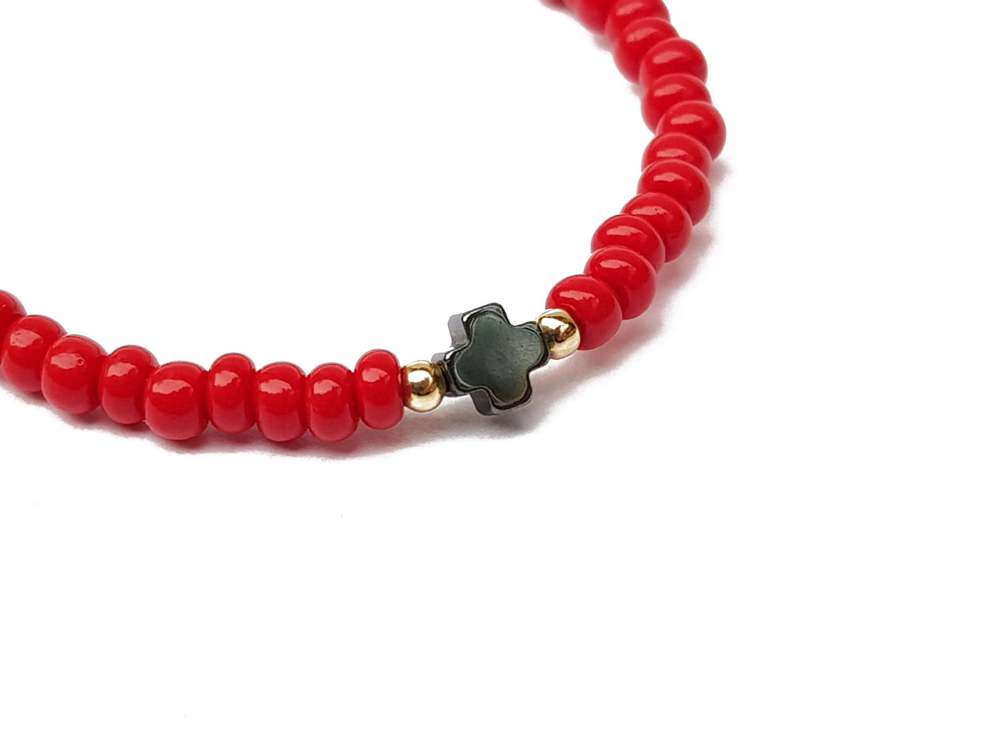 Pulsera Roja De Protección Con Cruz De Hematita Para Niño/Niña