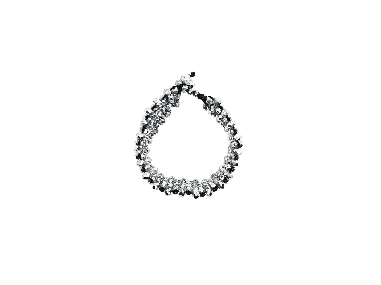 Brazalete De Cristal Plateado