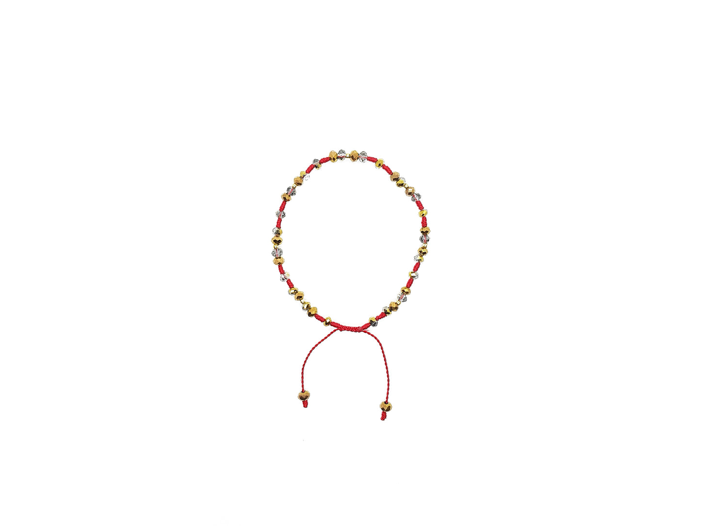 Pulsera De Protección De Cristales Con Oro Y Nudos Franciscanos