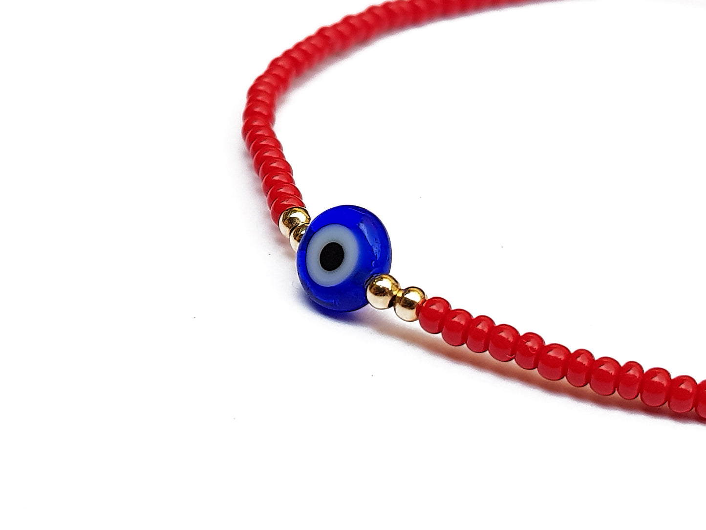 Pulsera Roja De Protección Con Ojo Turco Azul Rey