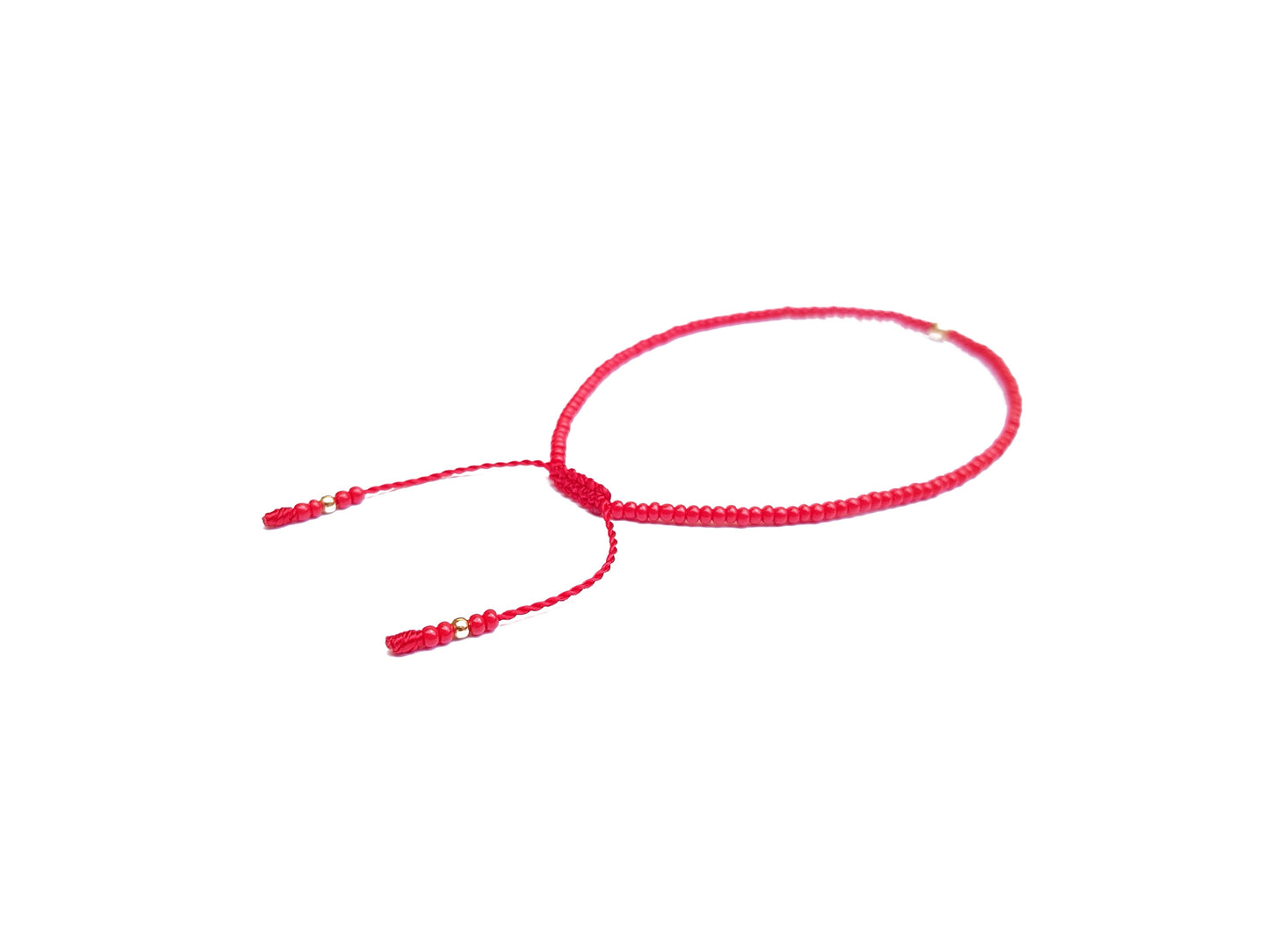 Pulsera Roja De Protección Con Esfera De Oro