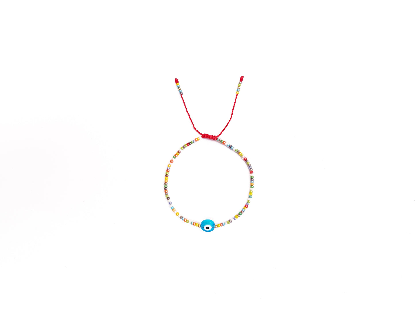 Pulsera De Protección Multicolor Con Ojo Turco Azul Cielo