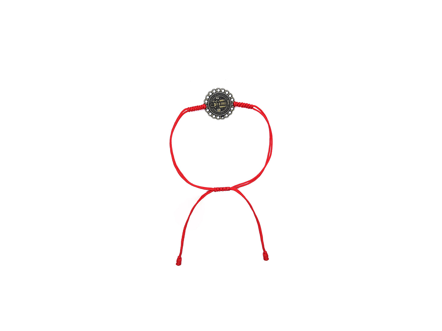 Pulsera Roja De Protección Con Medalla De San Benito