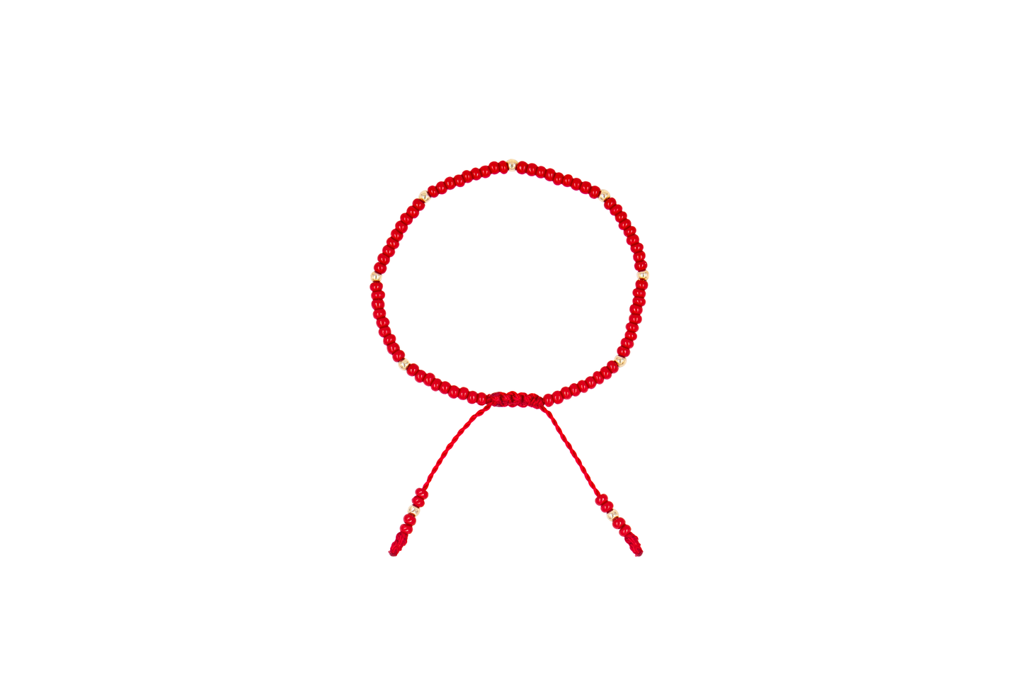 Pulsera Roja con Puntos de Oro para Recién Nacido