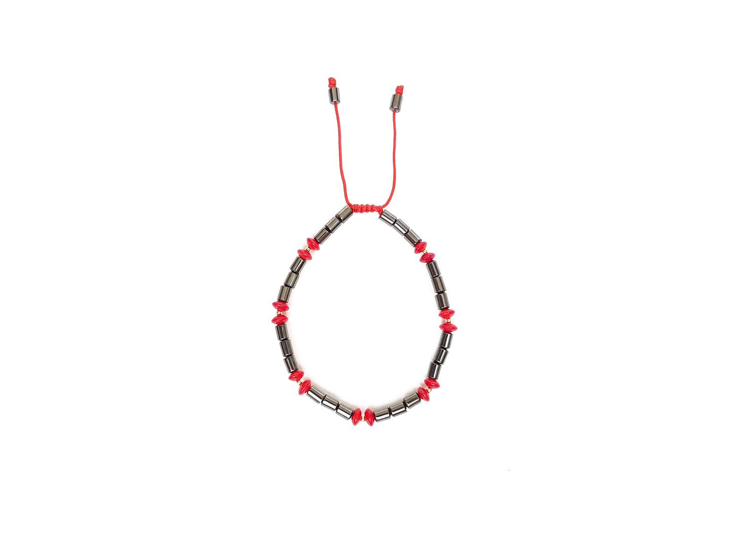 Pulsera De Protección Con Hematita, Coral Y Oro