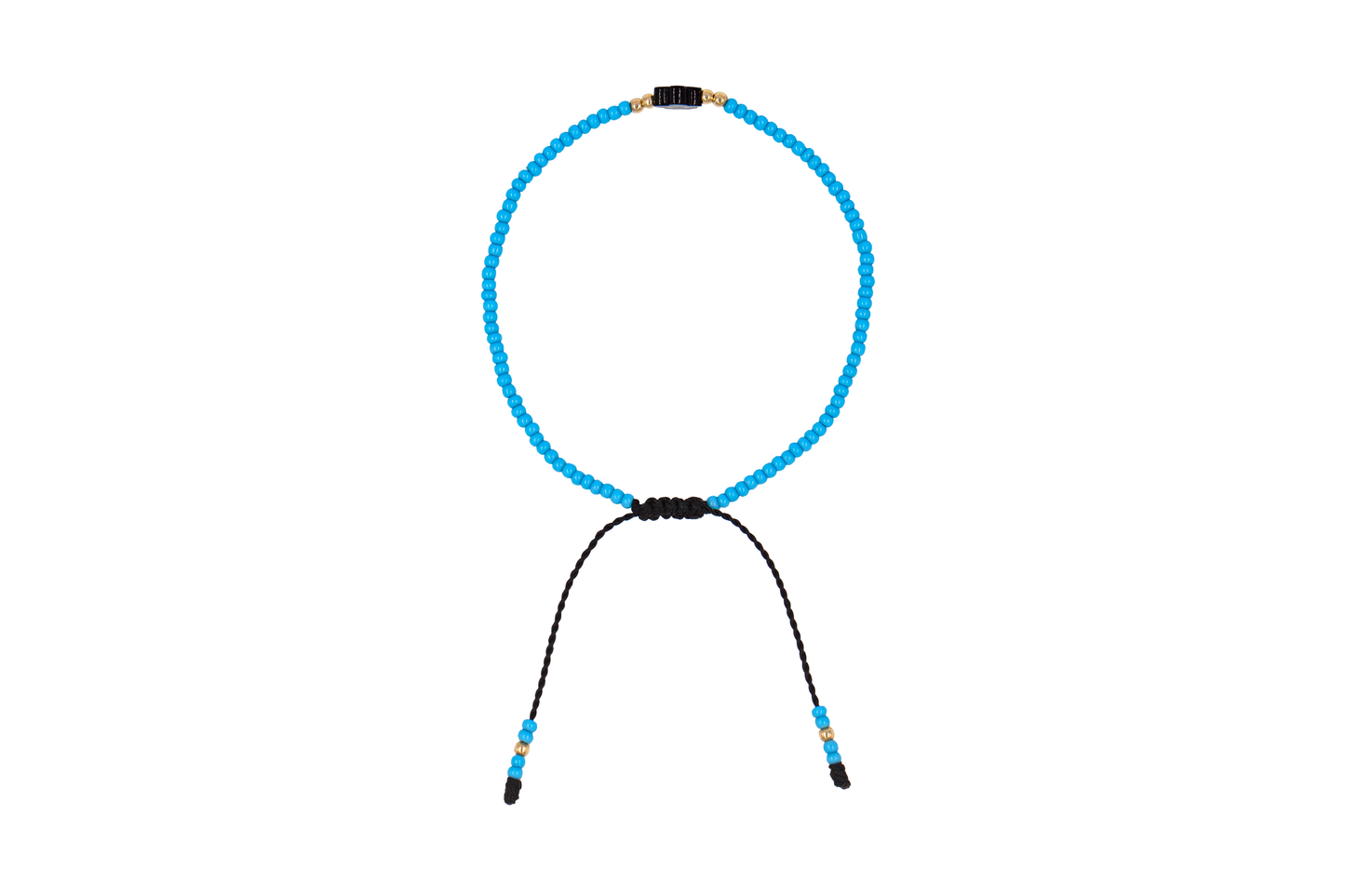 Pulsera Azul de Protección con Ojo Turco Flor Negro