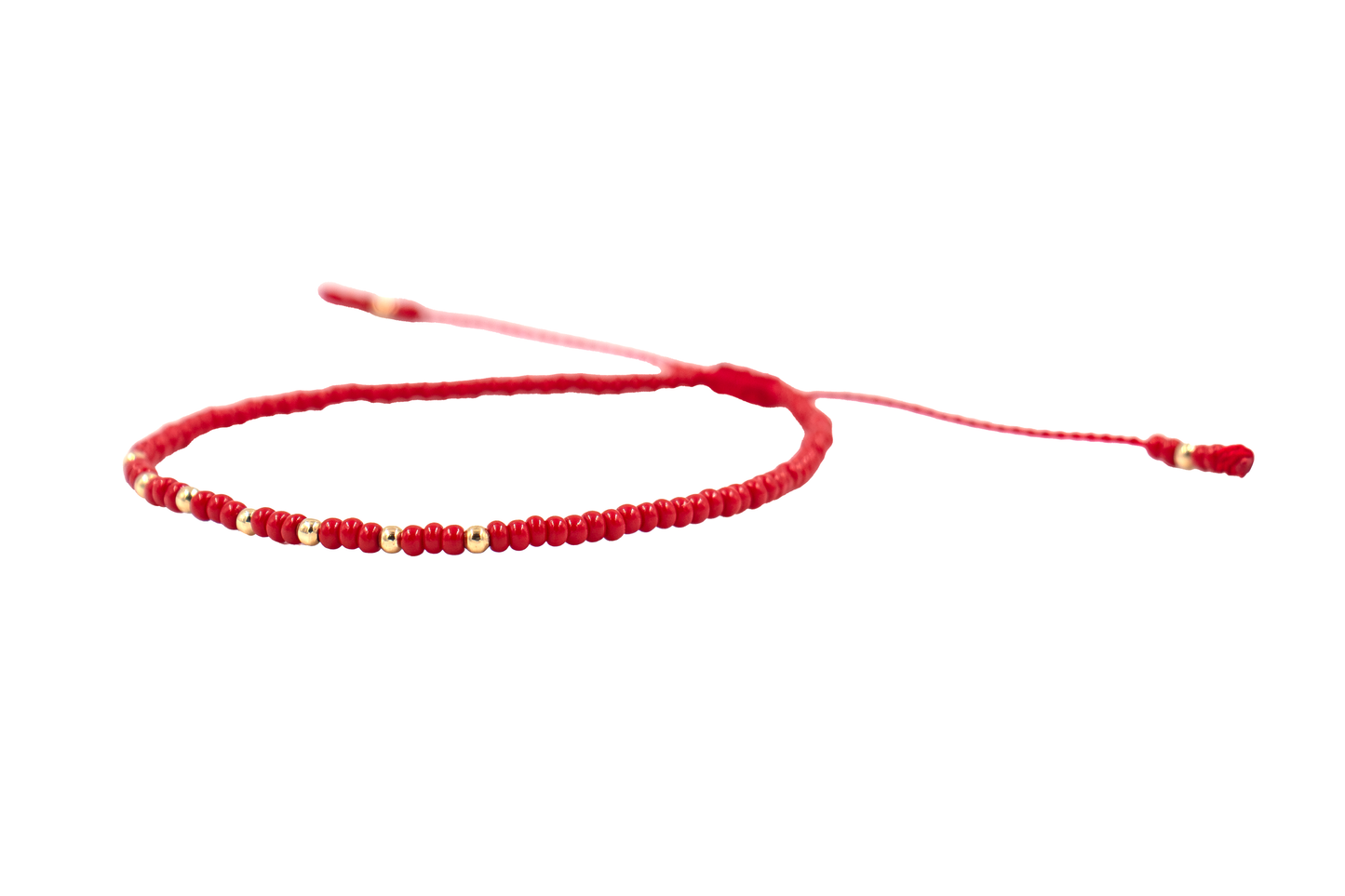 Pulsera Roja de Protección con Puntos de Oro