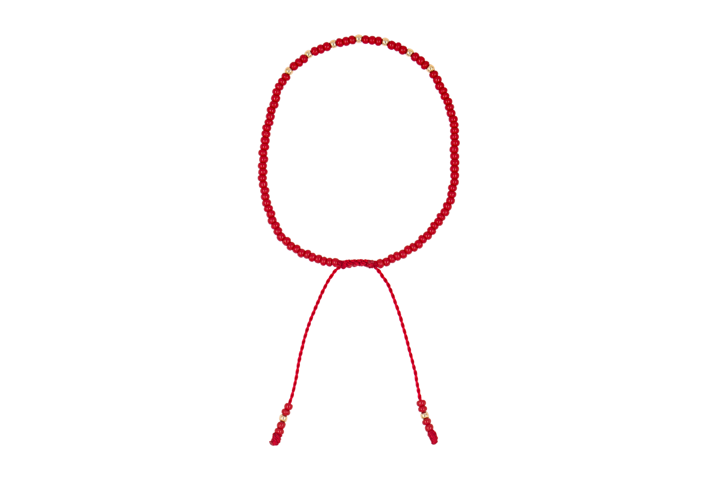 Pulsera Roja de Protección con Puntos de Oro