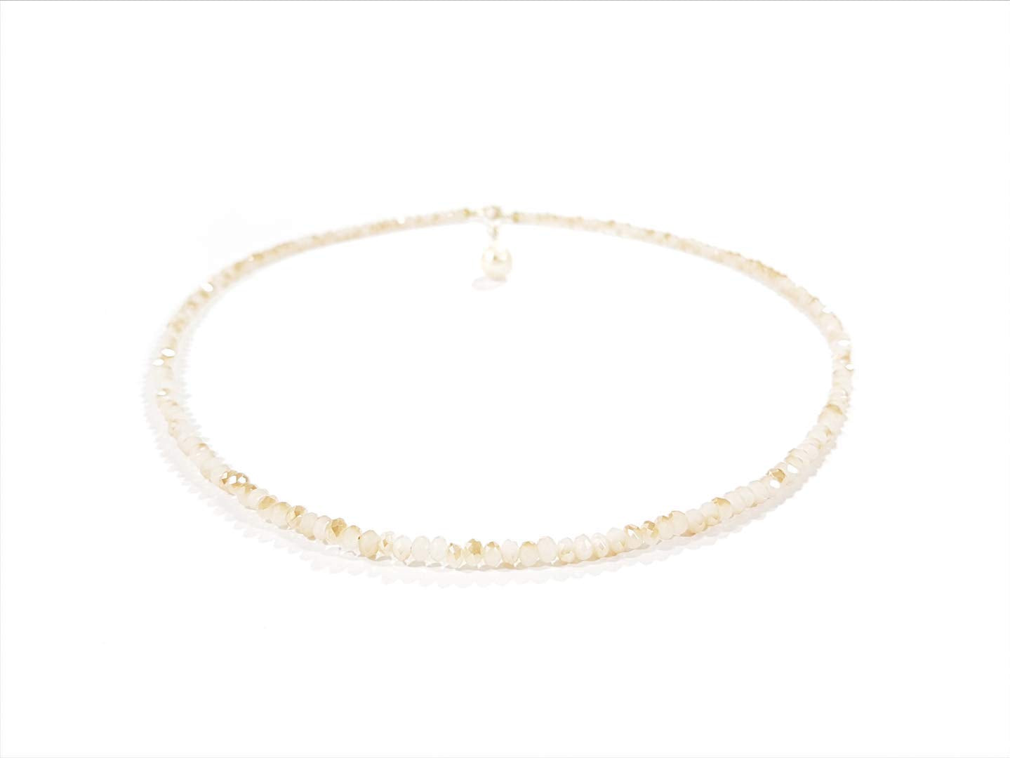 Collar Gargantilla de Cristal Beige