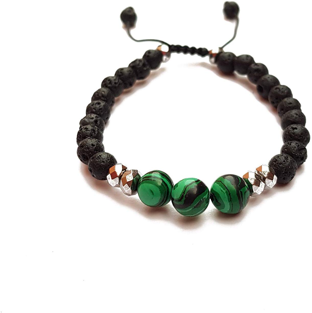 Pulsera para Tejida Piedra Natural Hematita