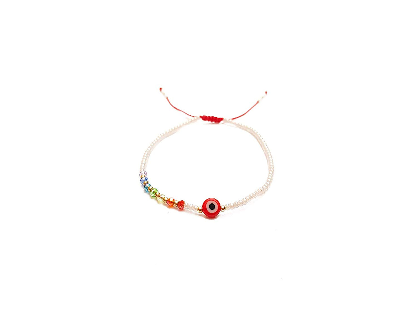 Pulsera protección beige con ojo turco