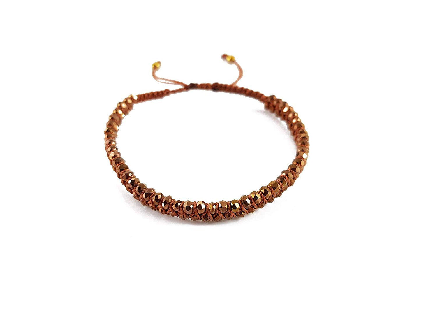 Pulsera Cobre De Cristales Entrelazados
