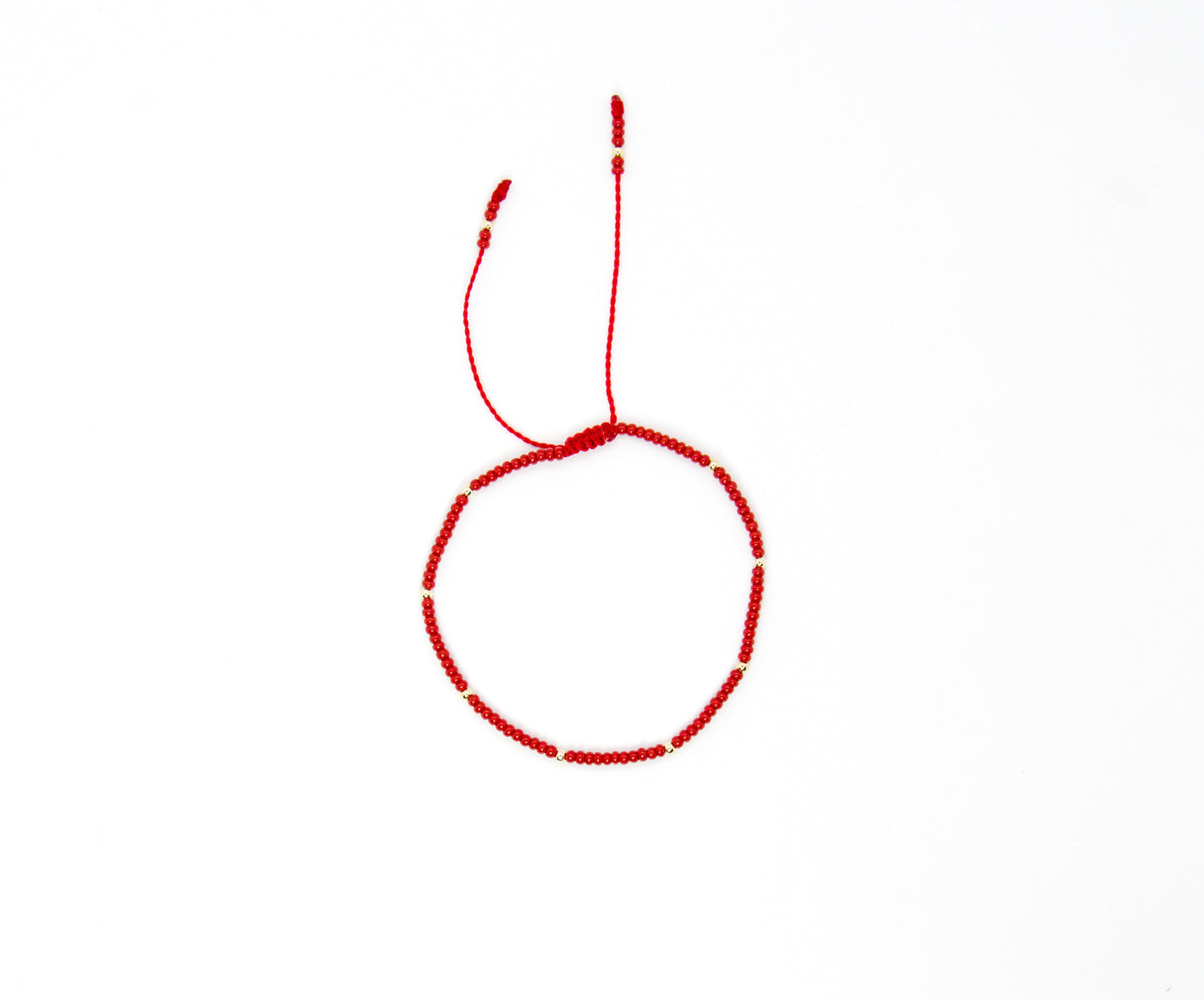 Pulsera Roja De Protección Con Puntos De Oro
