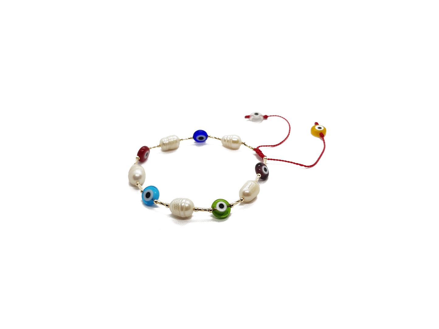 Pulsera De Protección Con Perlas Y Ojos Turcos