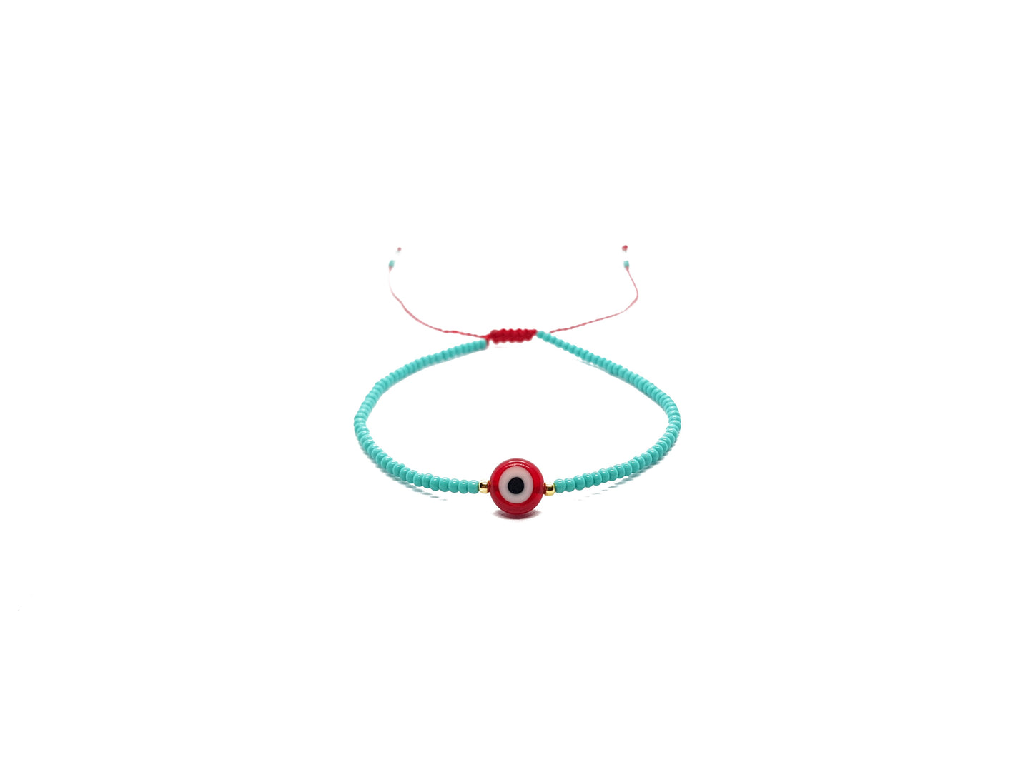 Pulsera De Protección Color Turquesa Con Ojo Turco