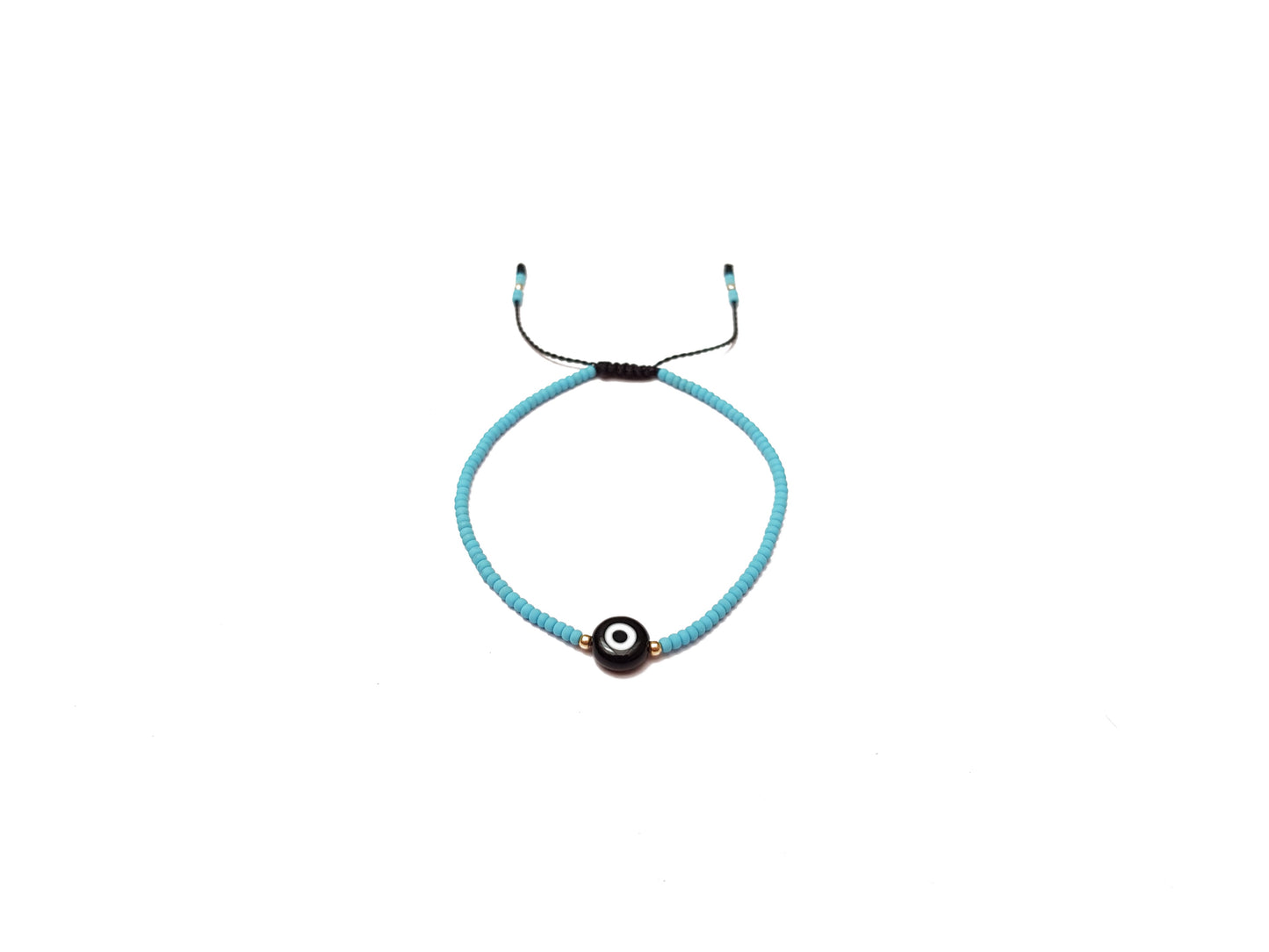 Pulsera Azul De Protección Con Ojo Turco Negro
