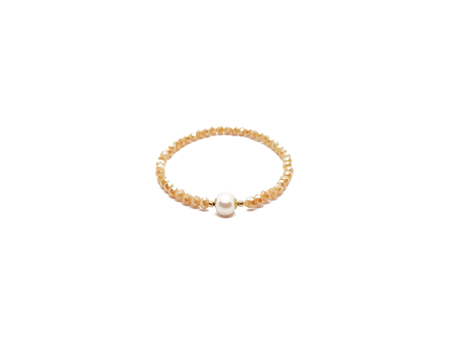 Pulsera de cristales pastel con perla al centro