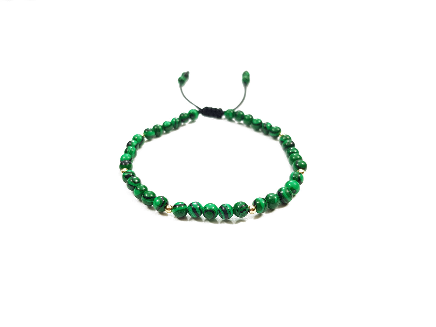 Pulsera De Malaquita Con Oro