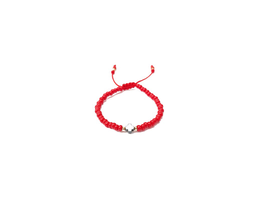 Pulsera Roja De Protección Con Cruz De Hematita Para Niño/Niña
