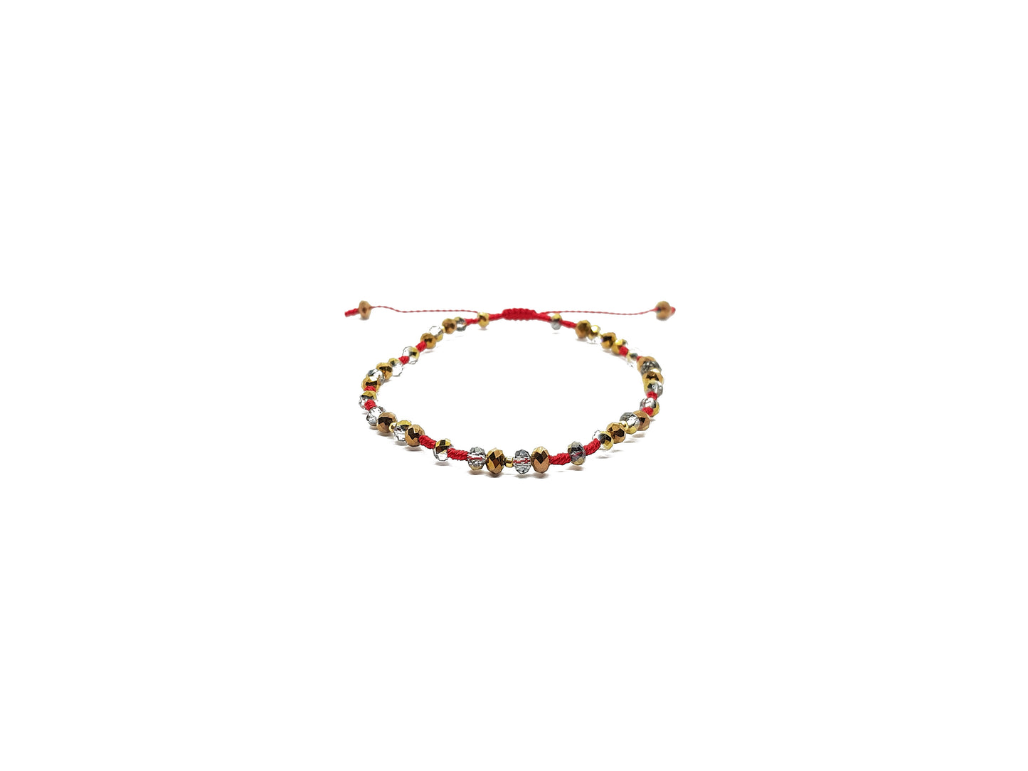 Pulsera De Protección De Cristales Con Oro Y Nudos Franciscanos