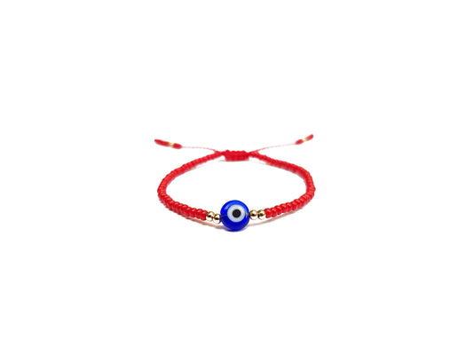 Pulsera Roja De Protección Con Ojo Turco Azul Rey