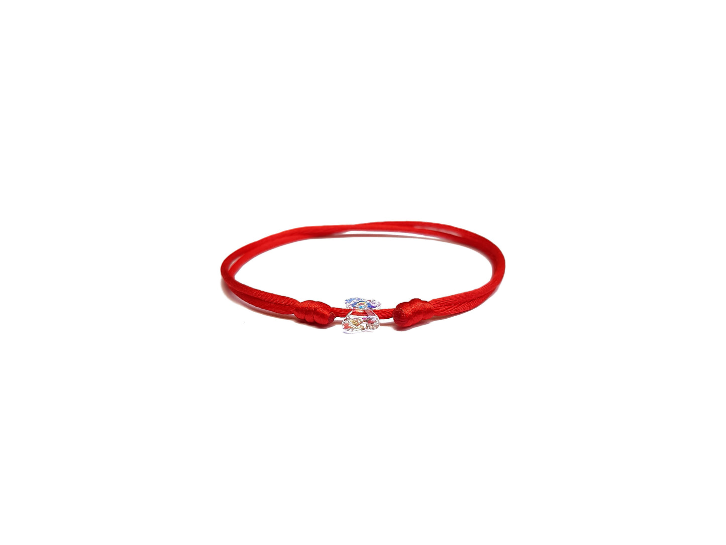Pulsera Roja De Protección Con Mariposa De Cristal Austriaco