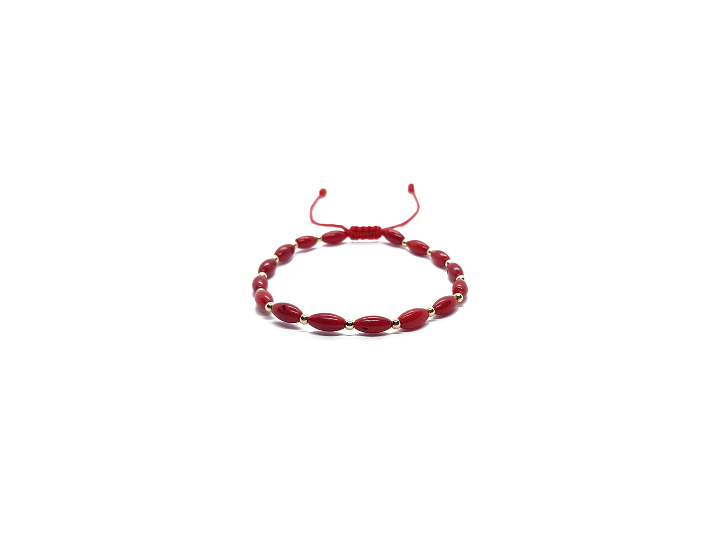 Pulsera Roja De Protección Con Coral Y Oro
