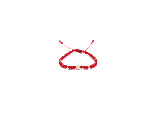Pulsera Roja De Protección Con Cruz De Hematita Dorada Para Niña/Niño