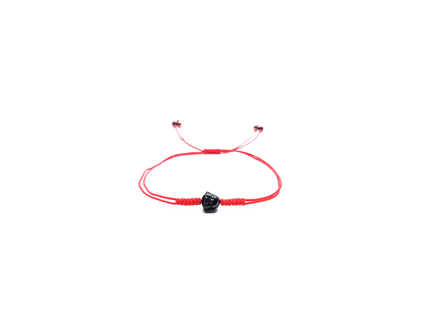 Pulsera Roja Tejida De Protección Con Buda De Hematita Gris