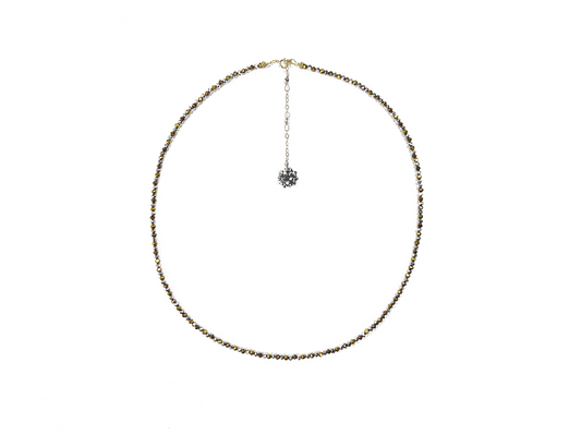 Collar Gargantilla de Cristal Tonos Metálicos