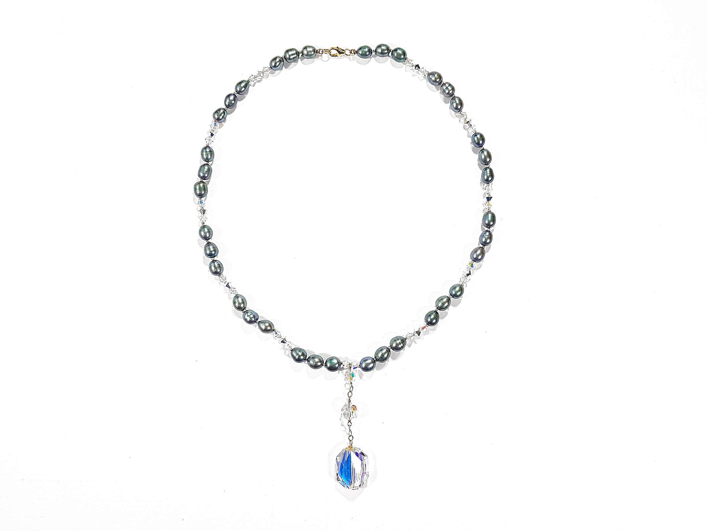 Collar de Perla Natural y Cristal Swarovski