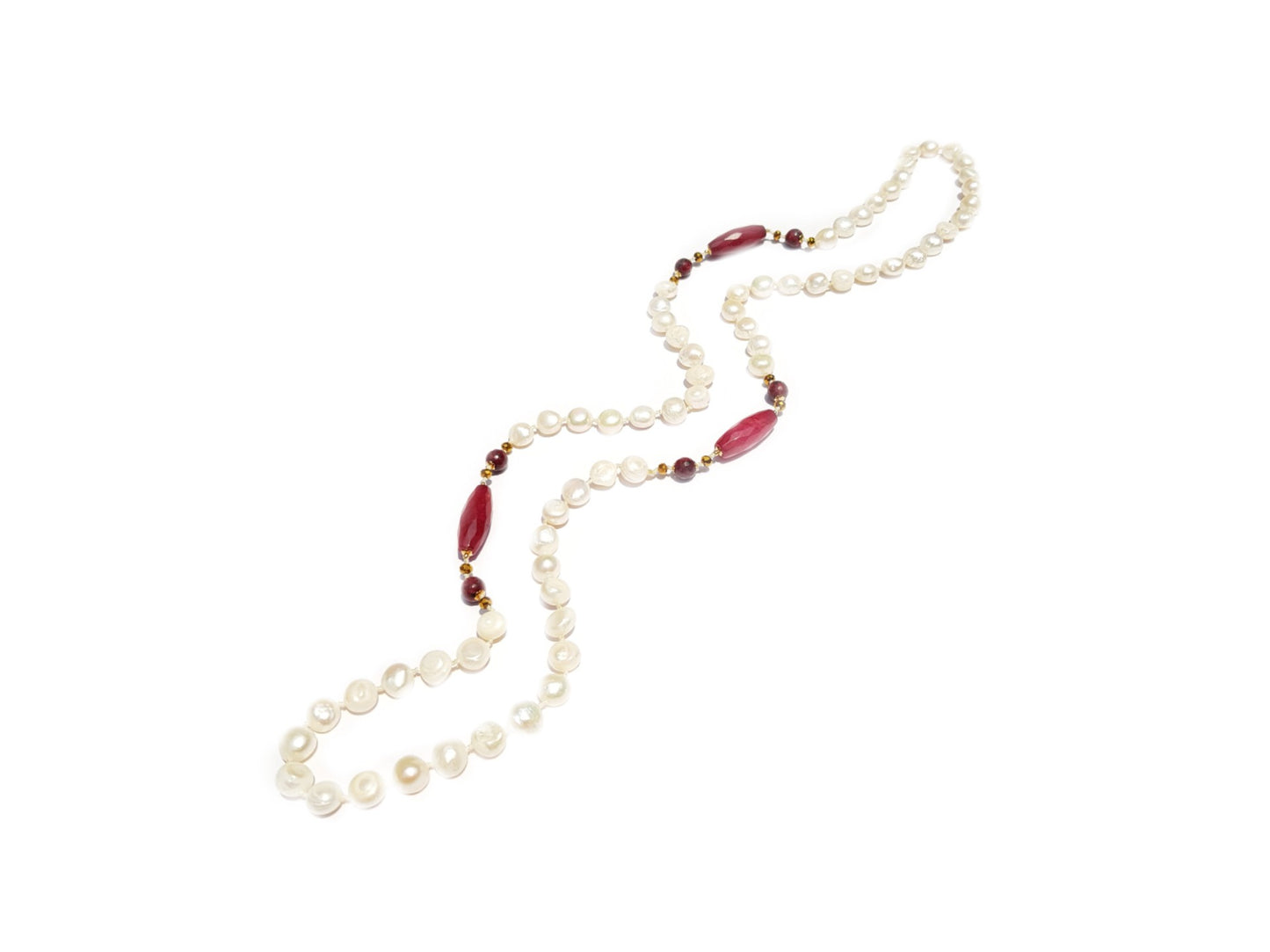 Collar de perlas con agata fascetada labradorita y cristal