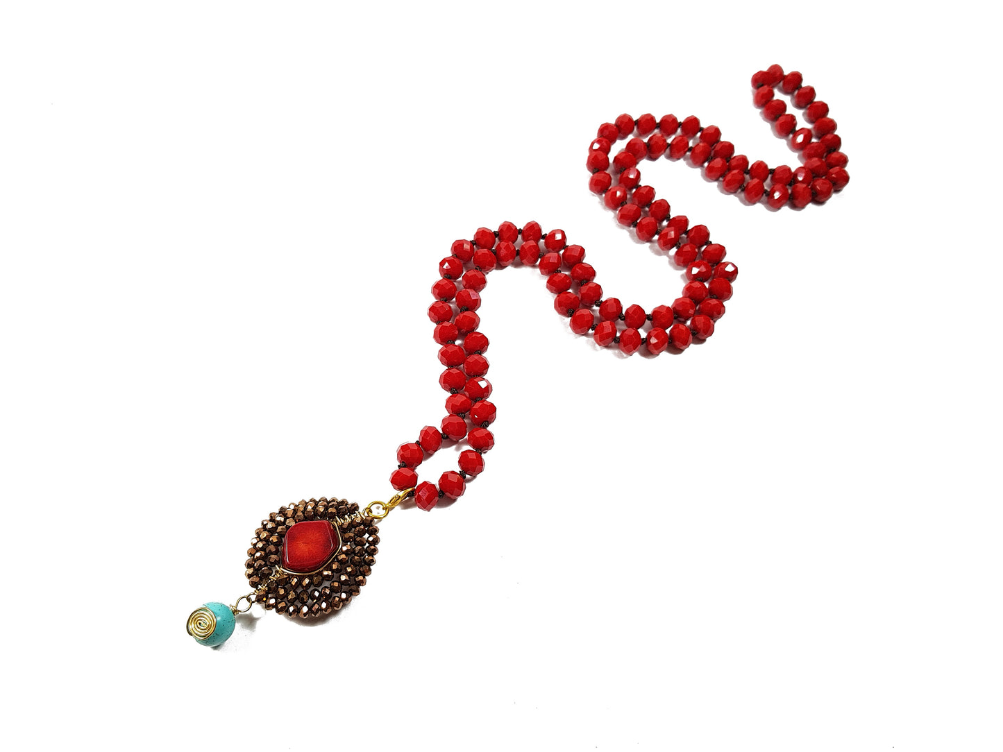 Collar rojo de cristales