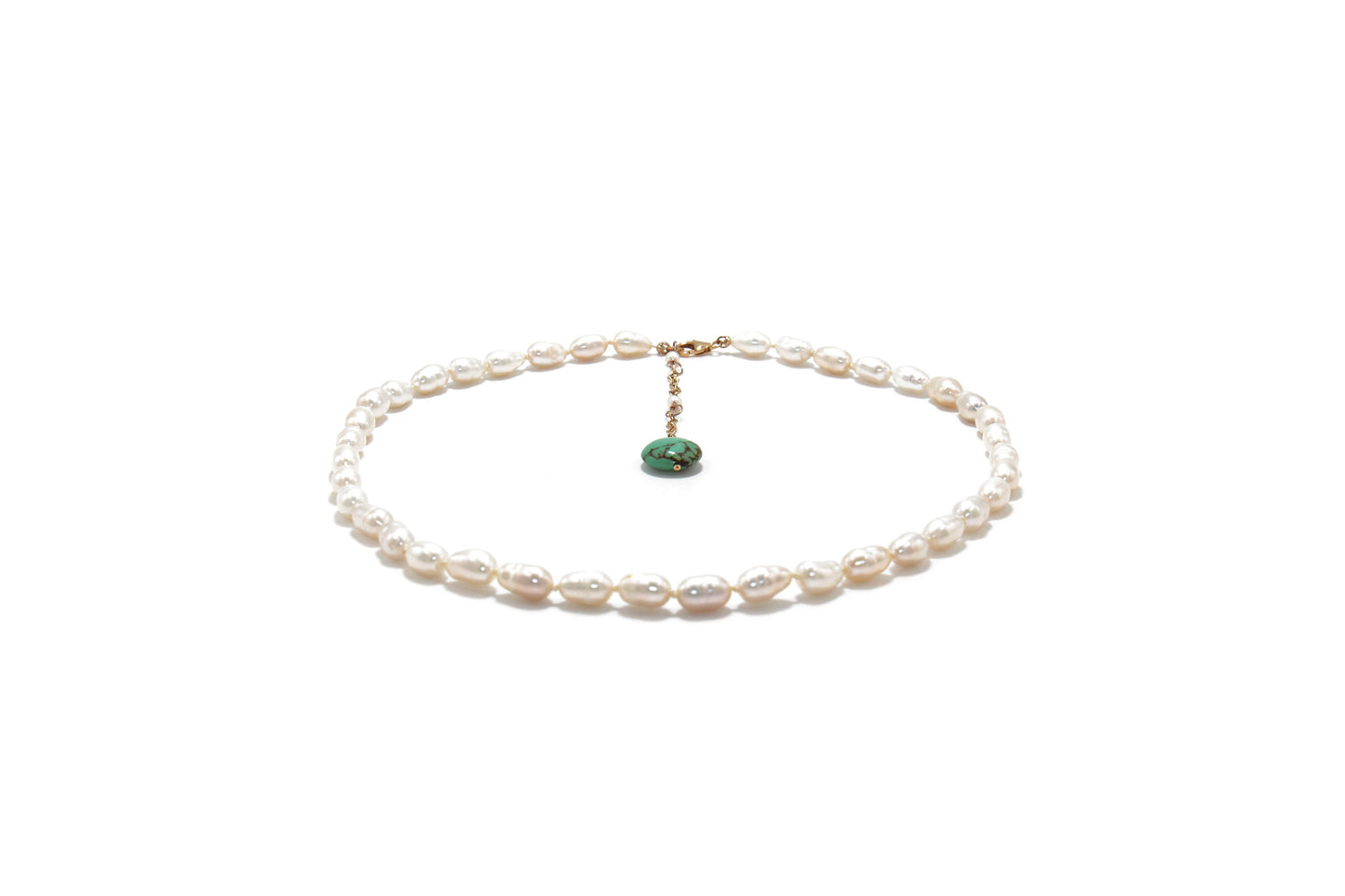 Gargantilla De Perlas Con Dije De Turquesa