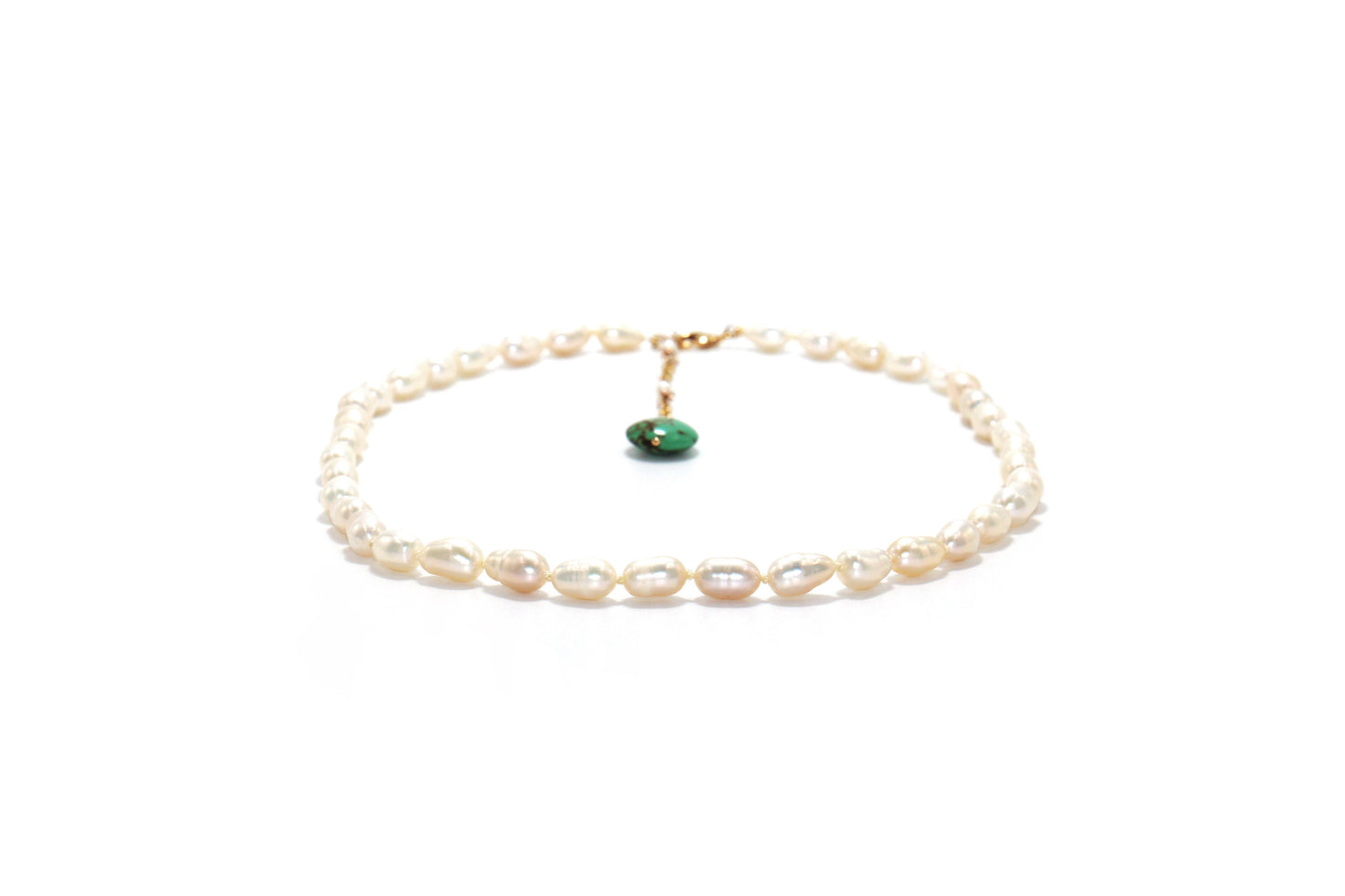 Gargantilla De Perlas Con Dije De Turquesa