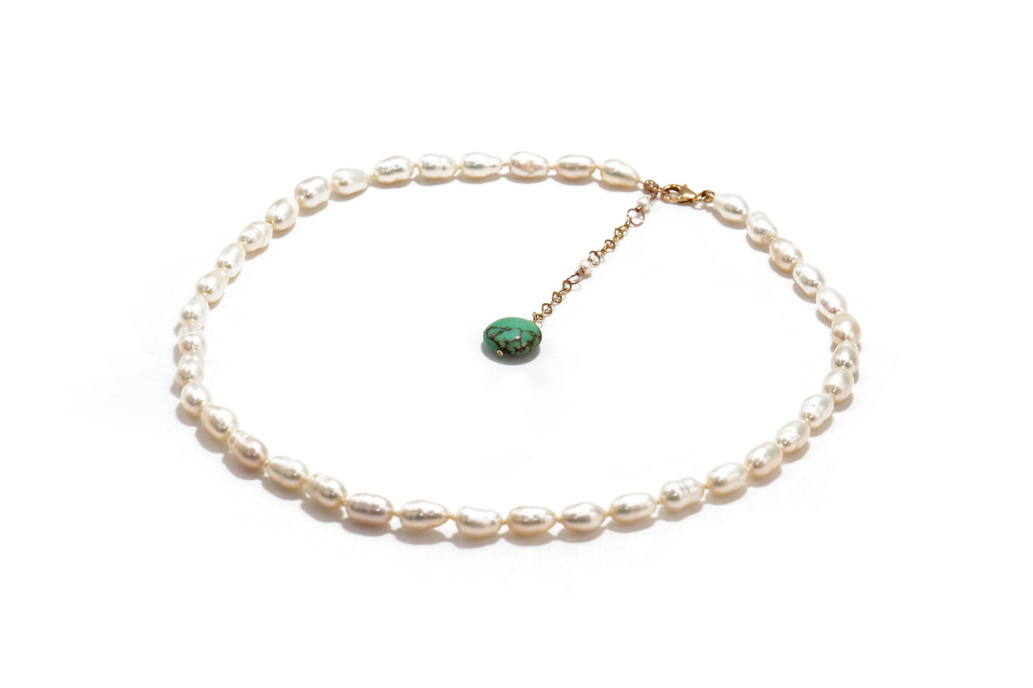 Gargantilla De Perlas Con Dije De Turquesa