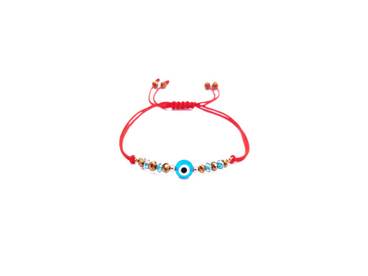 Pulsera Roja • Ojo Turco Azul Cielo & Gold Filled