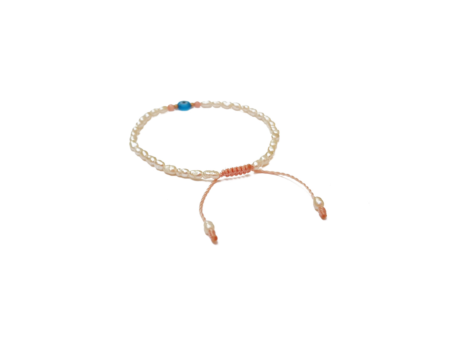 Pulsera De Protección De Perlas Y Ojo Turco