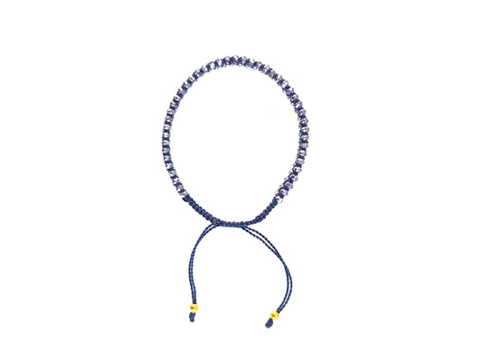 Pulsera Morada Con Cristales Entrelazados