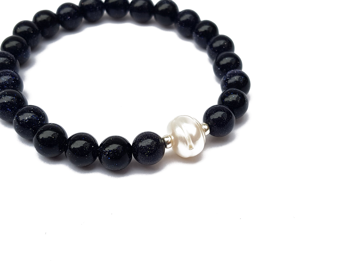 Juego De Pulseras De Aventurina Con Perla Para Parejas